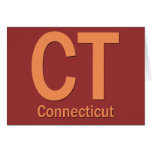 Naranja llano del CT Connecticut Tarjetas