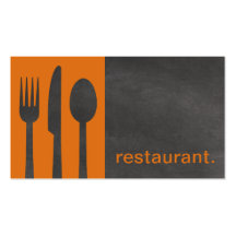 Naranja moderno del restaurante el | de la silueta tarjeta de visita