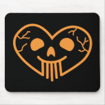 Naranja Mousepad del corazón del cráneo Alfombrillas De Ratones