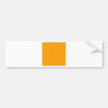 - Naranja - naranja grande a cuadros y ámbar Etiqueta De Parachoque