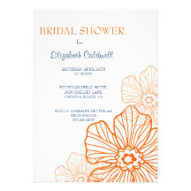 Naranja nupcial de la invitación el | de la ducha 