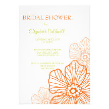 Naranja nupcial de la invitación el | de la ducha 