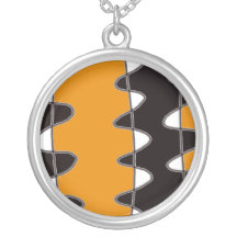 Naranja ondulado del blanco del negro del collar d