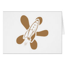 Naranja retro del blanco de Splat Rocket Felicitaciones