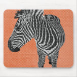 Naranja retro Mousepad de la cebra