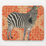 Naranja retro Mousepad de la cebra II