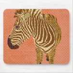 Naranja retro Mousepad de la cebra II Tapetes De Raton
