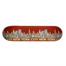Naranja rojo del texto de NYC Patines