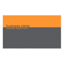Naranja simple elegante llano/raya gris plantilla de tarjeta personal