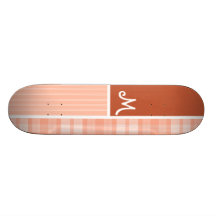 Naranja, tela escocesa del melocotón tablas de skate
