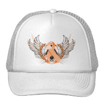 Naranja tribal de la conciencia gorras de camionero