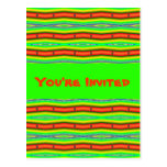 naranja verde de la invitación tarjetas postales