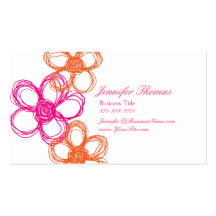 Naranja y planificador del boda del Wildflower de  Plantillas De Tarjetas De Visita