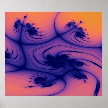 Naranja y púrpura del poster del fractal