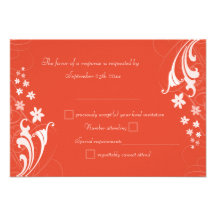 Naranja y remolinos florales poner crema RSVPs de  Comunicado Personal