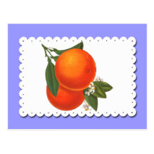 Naranjas en la postal del arte del cajón del vinta
