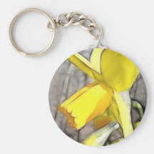 Narciso en los arbolados de la primavera llaveros personalizados