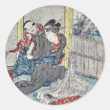 Narumi por Katsushika, Hokusai Ukiyoe Pegatina