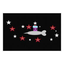 Narwhal y la magdalena del espacio papeleria personalizada