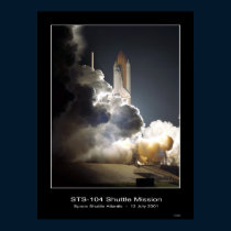 NASA STS-104 del despegue de la Atlántida del tran posters