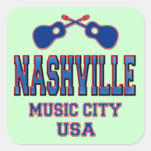 Nashville, ciudad los E.E.U.U. de la música Calcomanias Cuadradas