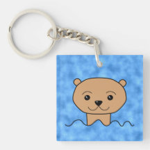 Natación de la nutria llavero