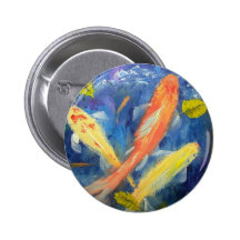 Natación de los pescados de Koi en la charca Pin