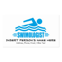 Natación divertida plantilla de tarjeta de negocio