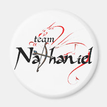 ¡NATHANIEL del equipo! (botón ligero) Imanes