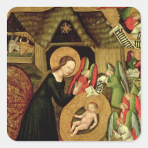 Natividad, c.1425 calcomania cuadradas personalizada