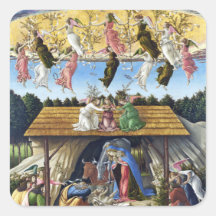 Natividad mística de Sandro Botticelli Calcomanía Cuadradas Personalizadas