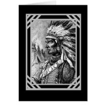 Nativo americano de la tarjeta del vintage tarjetas