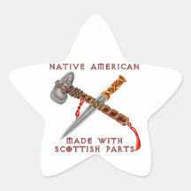 Nativo americano/escocés calcomanía forma de estrella personalizadas