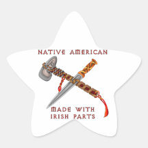 Nativo americano/irlandés calcomanías forma de estrellaes