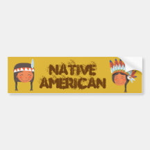 Nativo americano pegatina de parachoque