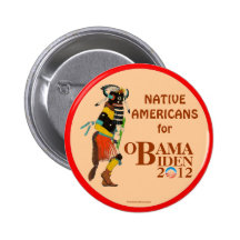 Nativos americanos para OBAMA BIDEN 2012 pi políti Pins