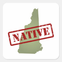 Natural de New Hampshire con el mapa de New Hampsh Calcomanías Cuadradas Personalizadas