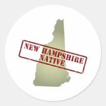 Natural de New Hampshire sellado en mapa Pegatina