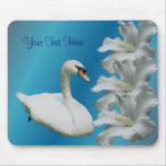 Naturaleza Mousepad de la flor del cisne y del hib