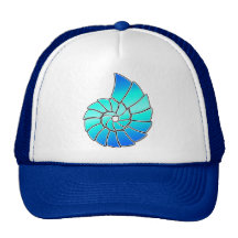 Nautilus azul brillante Shell Gorras