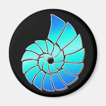 Nautilus azul brillante Shell Imán De Frigorífico