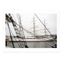 Nave alta blanca - postal