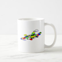 Nave espacial del bloque tazas de café
