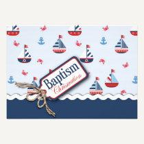 ¡Naves Ahoy! Tarjeta 2 del bautismo invitaciones