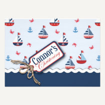 ¡Naves Ahoy! Tarjeta 2B del bautismo invitaciones