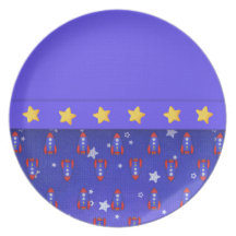 Naves y estrellas de Rocket Platos De Comidas
