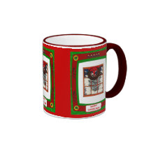 Navidad a través de la ventana tazas