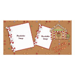 Navidad alegre - casa de pan de jengibre tarjeta fotografica personalizada