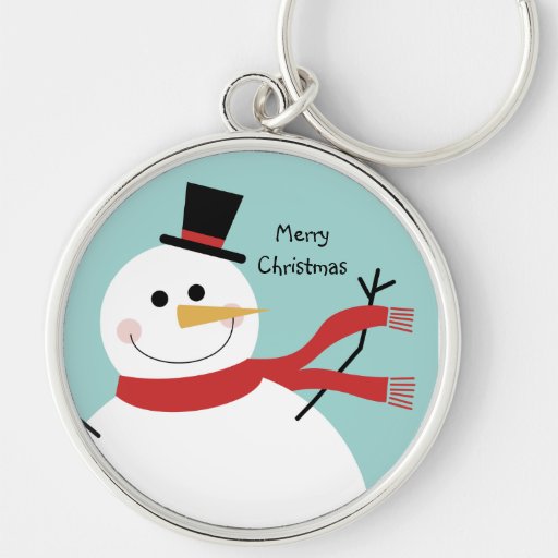 Navidad alegre del muñeco de nieve llaveros personalizados