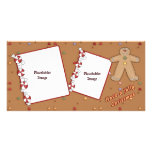 Navidad alegre - diseño del pan de jengibre tarjetas fotograficas personalizadas